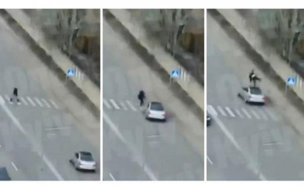 ДТП в Киеве: машина на скорости сбила пешехода на "зебре" - (видео)