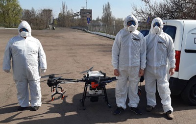 Киевские предприятия дезинфицируют беспилотниками - «Украина»