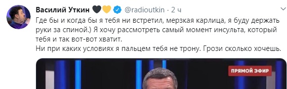 Спортивный комментатор Уткин пожелал инсульт телеведущему Соловьеву - «Новороссия»