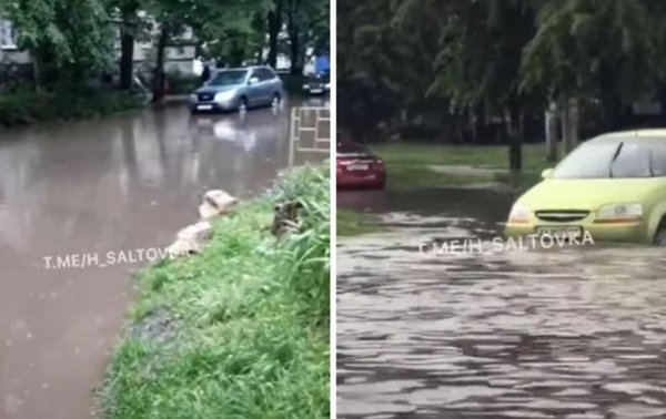 Ливни затопили улицы Харькова - (видео)